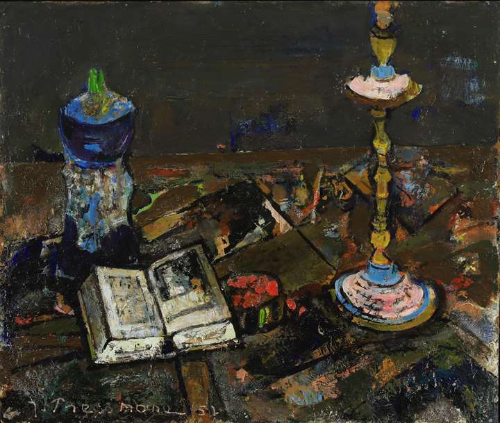 Still Life with Candlestick and Book